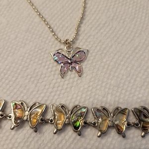 Beautiful Butterfly necklace and bracelet